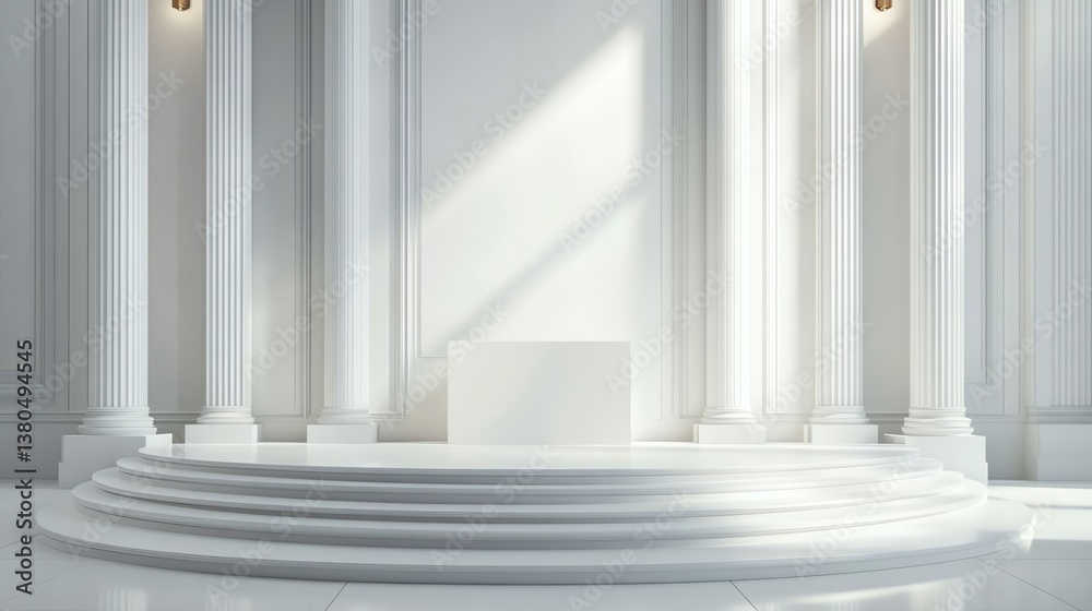 Elegant white minimalist architecture interior Elegant white minimalist architecture interior