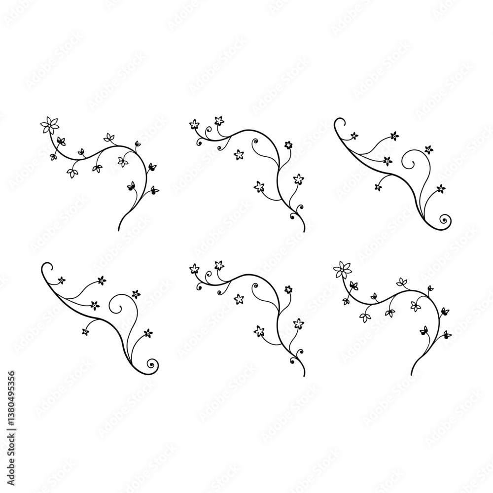 Elegant vine divider vector for borders, frames, and decorative design accents.