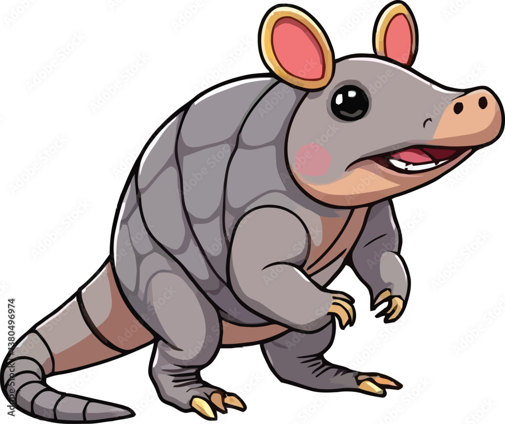Fototapeta premium cartoon a illustrator vector Armadillo with a white backround