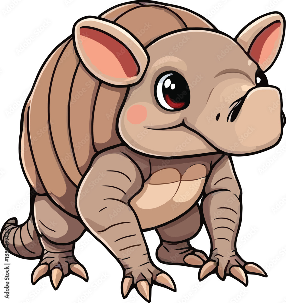 Fototapeta premium cartoon a illustrator vector Armadillo with a white backround