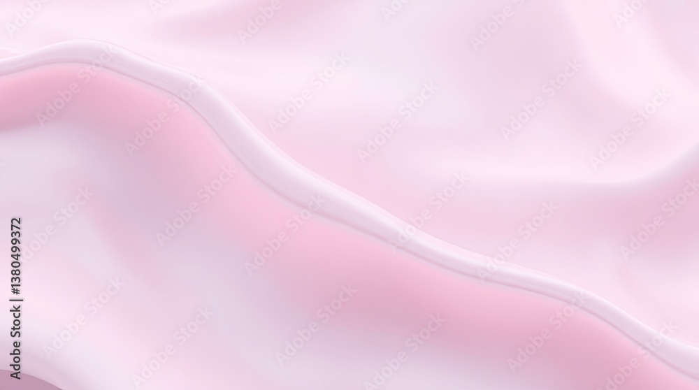 Soft pink wavy fabric gently flowing across a smooth surface Soft pink wavy fabric gently flowing across a smooth surface