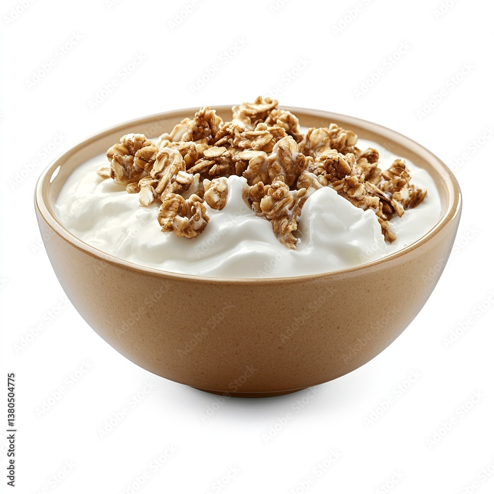 A bowl of creamy yogurt topped with crunchy granola. The perfect healthy breakfast! A bowl of creamy yogurt topped with crunchy granola. The perfect healthy breakfast!