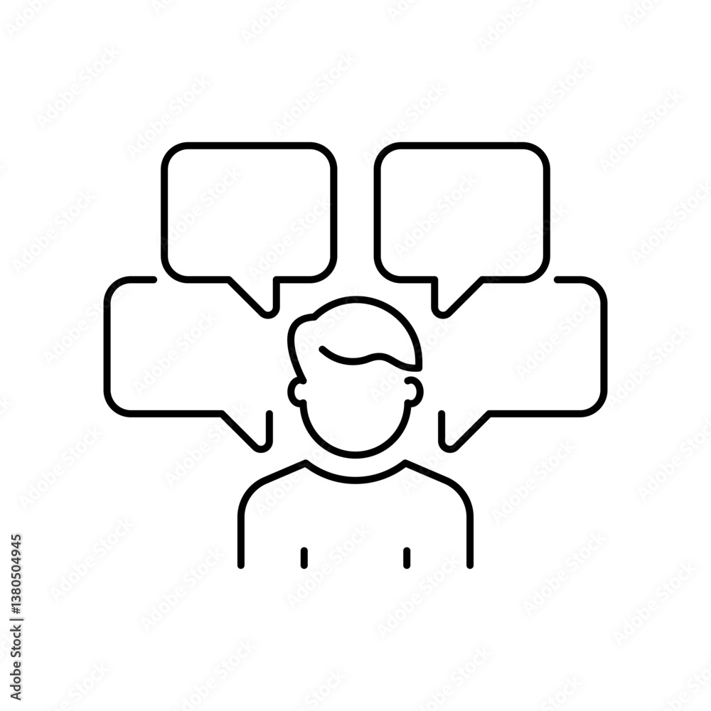 Speech bubble vector icon. Chat symbol. Speech bubbles outline vector icon