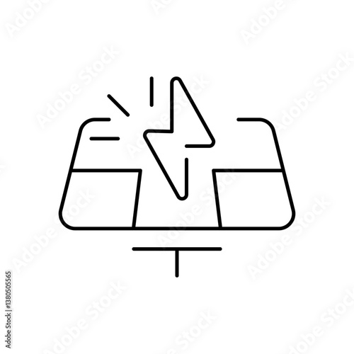 Solar energy vector icon. Electric power symbol. Solar energy outline vector icon