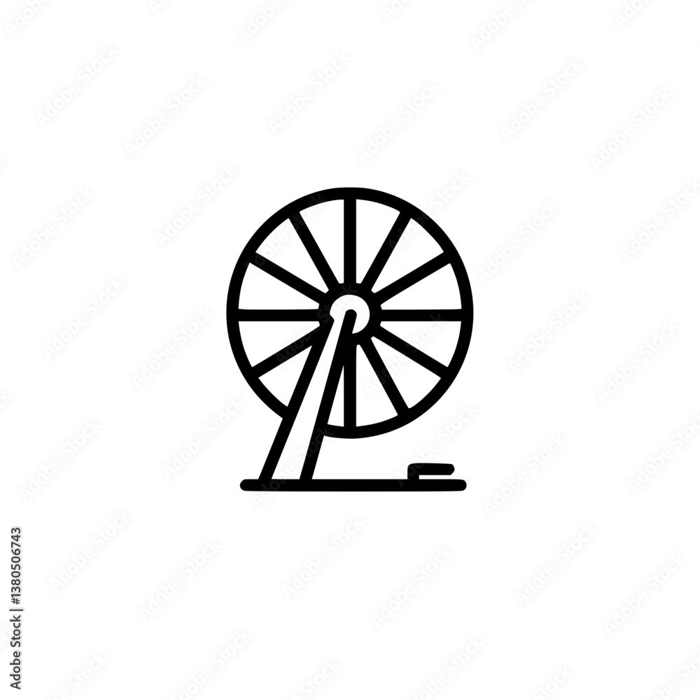 Fototapeta premium Hamster Wheel Line Drawing