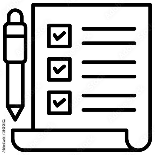 Task Completed Line Icon