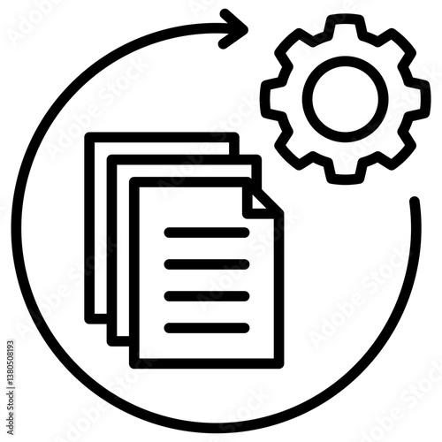 Batch Processing Line Icon
