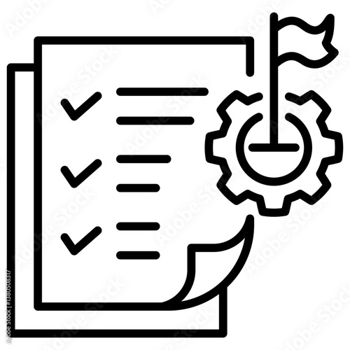 Goal Setting Line Icon