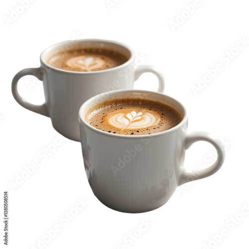  CUP of coffee isolated on transparent  background