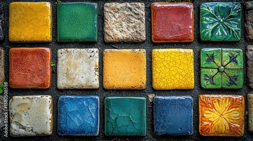 Vibrant Mosaic of Handcrafted Tiles photo