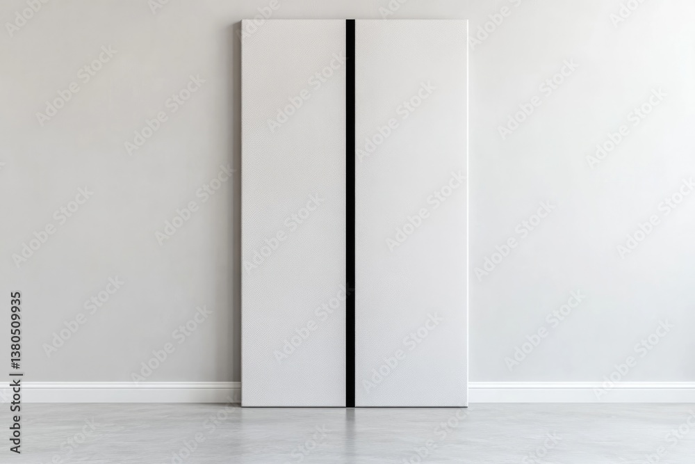 Minimalist design showcases sleek refrigerator against neutral b Minimalist design showcases sleek refrigerator against neutral b