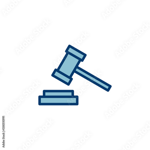 Gavel icon vector isolated on white background. Hammer icon vector. Judge Gavel Auction Icon Vector. Bid
