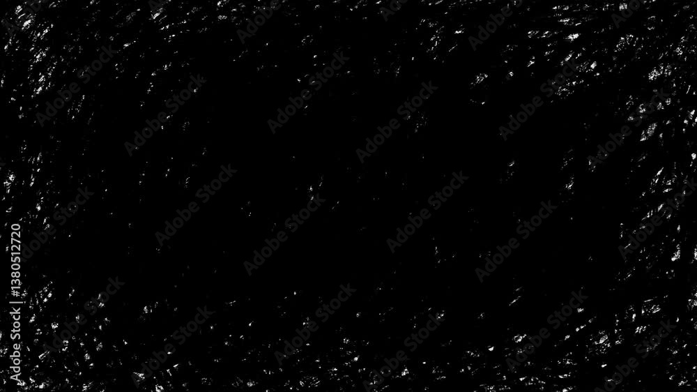 Looped seamless animation. Black hand drawn background. Dynamic and chaotic with hand-drawn feel. Space for text.