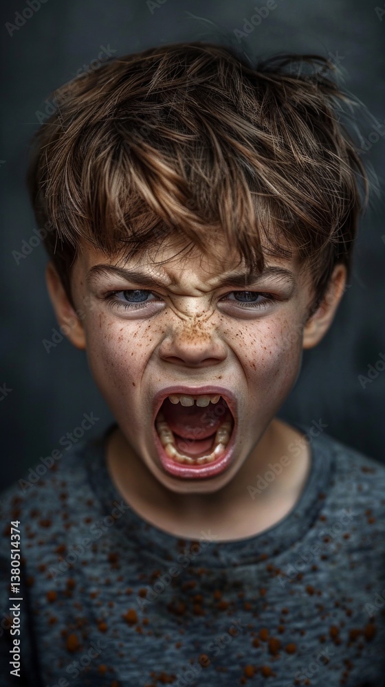 A boy with expressive facial expressions, looking straight into the camera. Ideal for illustrations of emotions and children's themes. A boy with expressive facial expressions, looking straight into the camera. Ideal for illustrations of emotions and children's themes.