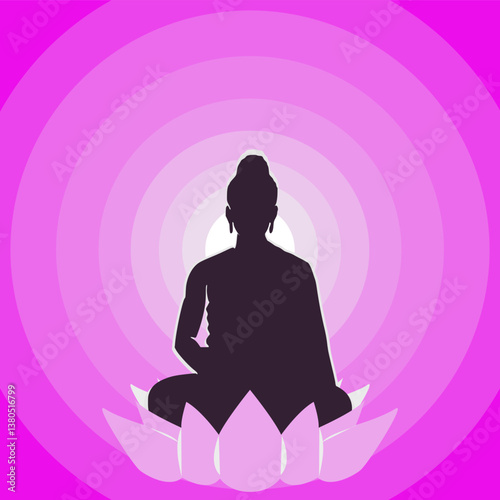 Meditative  Buddha Vector Art , Serene of  Spiritual Aura I