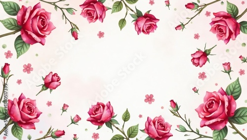 Wallpaper Mural Delicate watercolor roses, repeating seamlessly across a soft background , elegant, repeating pattern Torontodigital.ca