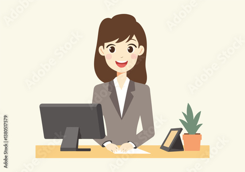 National Receptionists Day Vector Illustrations – Social Media, T-Shirt, Poster, Sticker, Print Card Designs, Animated GIFs, Solid Colors, Professional, Minimalist Style