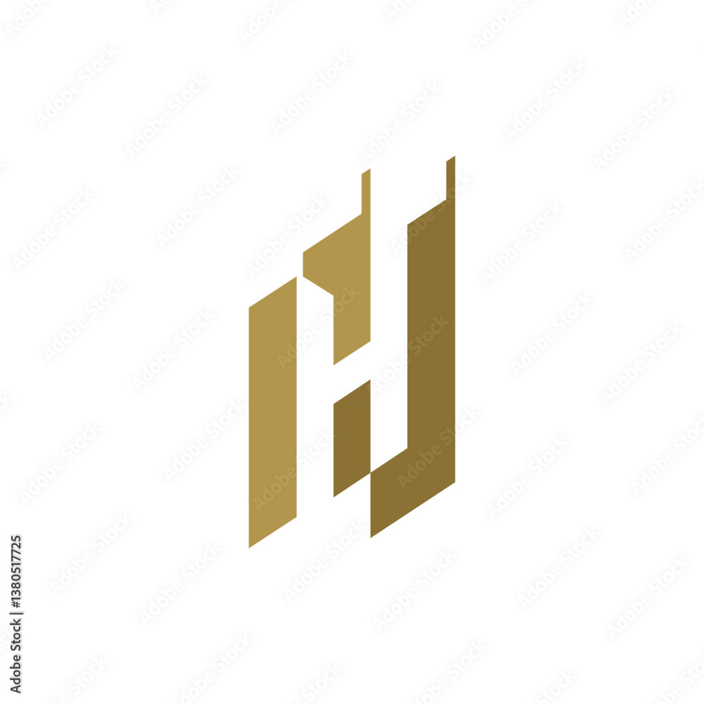 Fototapeta premium Letter H building logo vector illustration