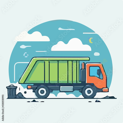vector illustration of a garbage truck