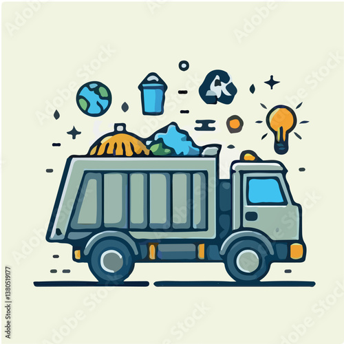 garbage truck vector art
