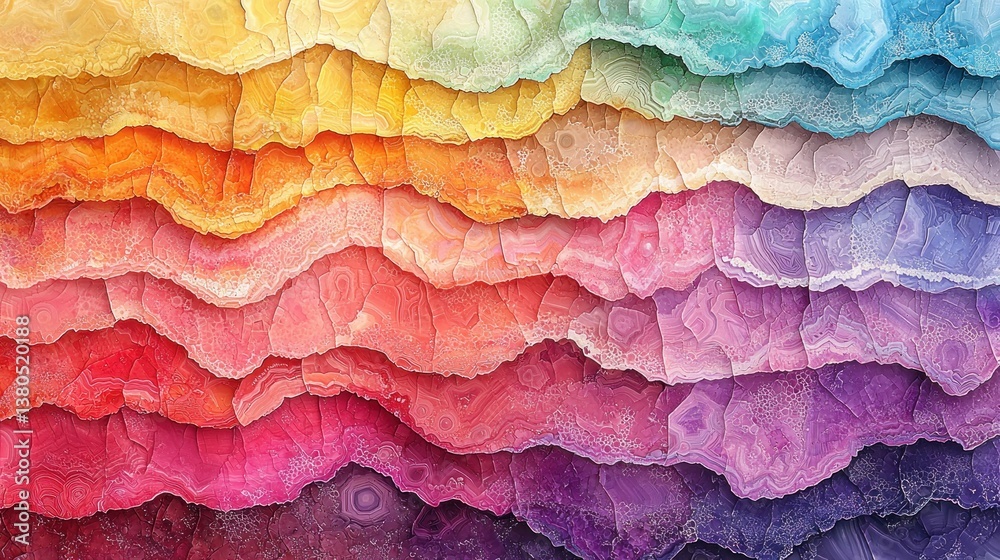 Vibrant Rainbow Agate Layers: A Colorful Gemstone Tapestry Vibrant Rainbow Agate Layers: A Colorful Gemstone Tapestry