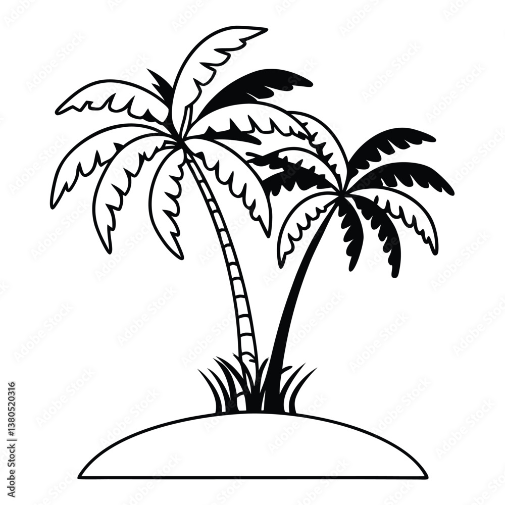 Obraz premium Palm Tree Silhouette Vector - High-Quality Isolated Design