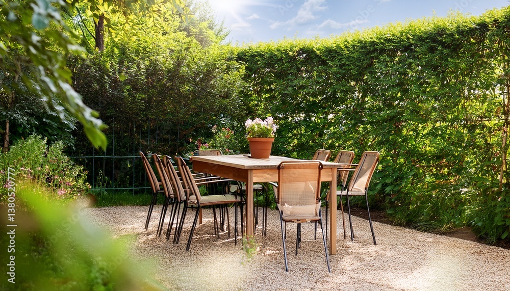 table and chairs in a garden table and chairs in a garden