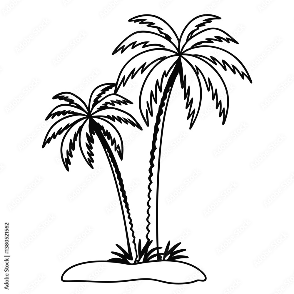 Obraz premium Palm Tree Silhouette Vector - High-Quality Isolated Design