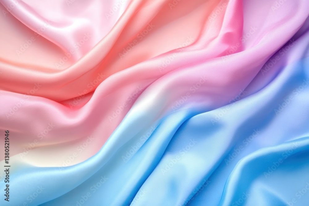Obraz premium Soft Flowing Fabric Draped in Gradient Shades of Pink and Blue for Design Purposes