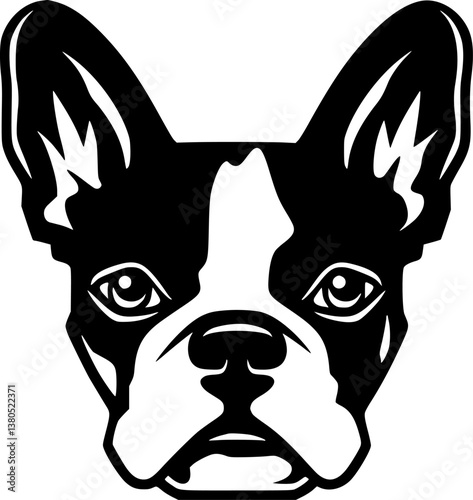 Boston Terrier | Minimalist and Simple Silhouette - Vector illustration