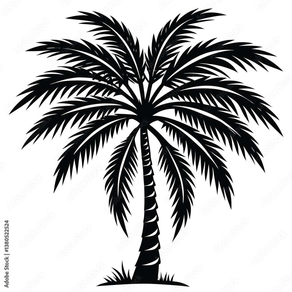 Obraz premium Palm Tree Silhouette Vector - High-Quality Isolated Design
