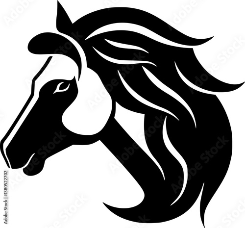 Horse - Minimalist and Flat Logo - Vector illustration