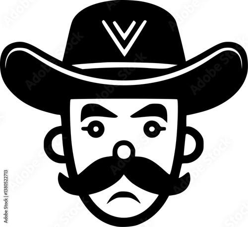 Mexican | Black and White Vector illustration