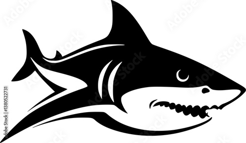 Shark - Minimalist and Flat Logo - Vector illustration