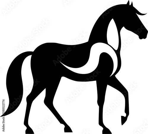 Horse | Black and White Vector illustration