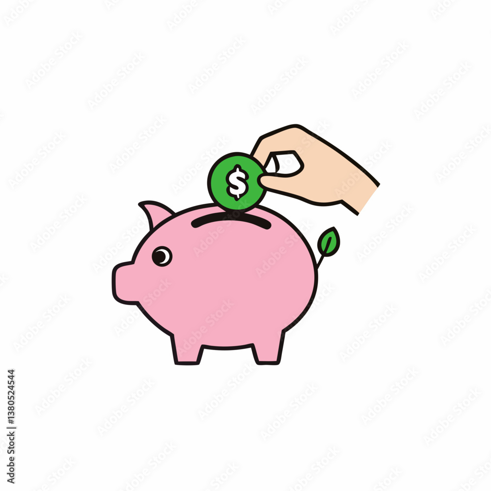 Fototapeta premium pink piggy bank