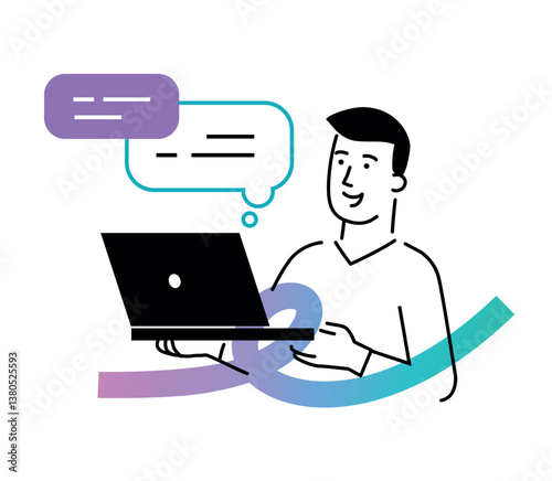 Set of illustrations people are holding a workshop. Workflow, growth, graphics. Business development, milestones, start-up. linear illustration Icons infographics. Landing page site print poster. Line