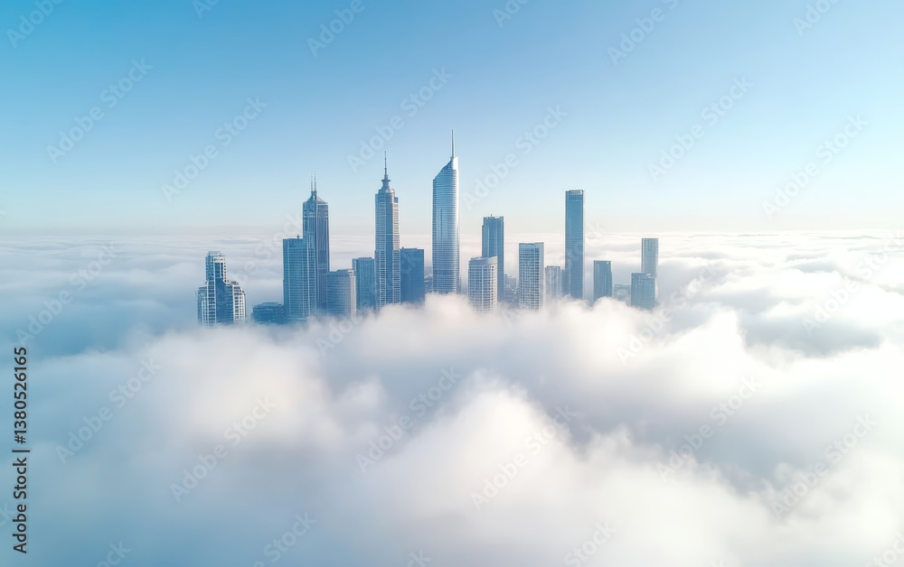 Obraz premium Architectural landscape of modern urban skyline 