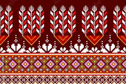 Pixel fabric pattern ethnic oriental pattern traditional design for clothing fabric textile African Indonesian Indian Latin America seamless pattern fabric print cloth dress carpet curtains and sarong