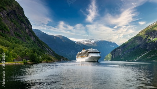 cruise ship in the fjord norway scandinavia