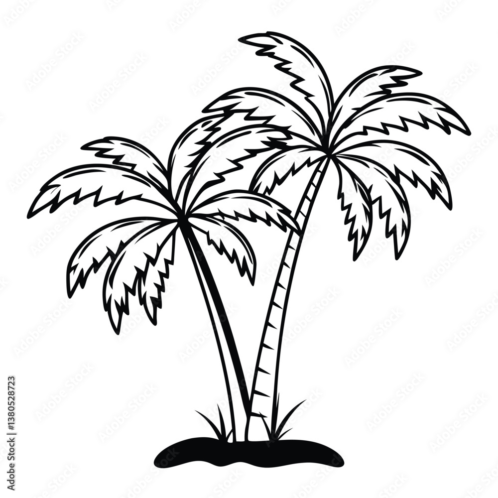Obraz premium Palm Tree Silhouette Vector - High-Quality Isolated Design