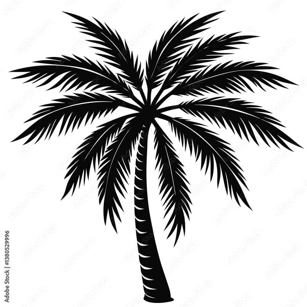 Obraz premium Palm Tree Silhouette Vector - High-Quality Isolated Design