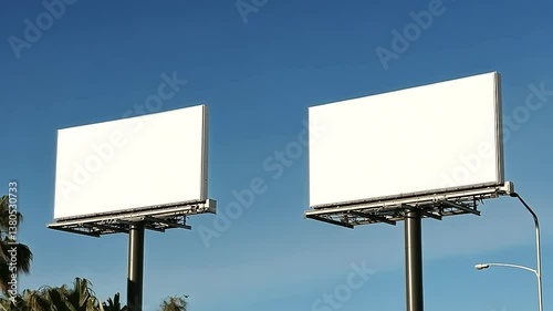 Rival products showcased on two competing billboards