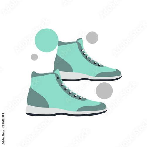 Stylish mint green sneakers with bubbles in a modern design  