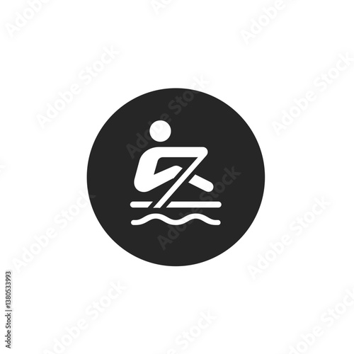 Outdoor Rowing Filled Circle Icon