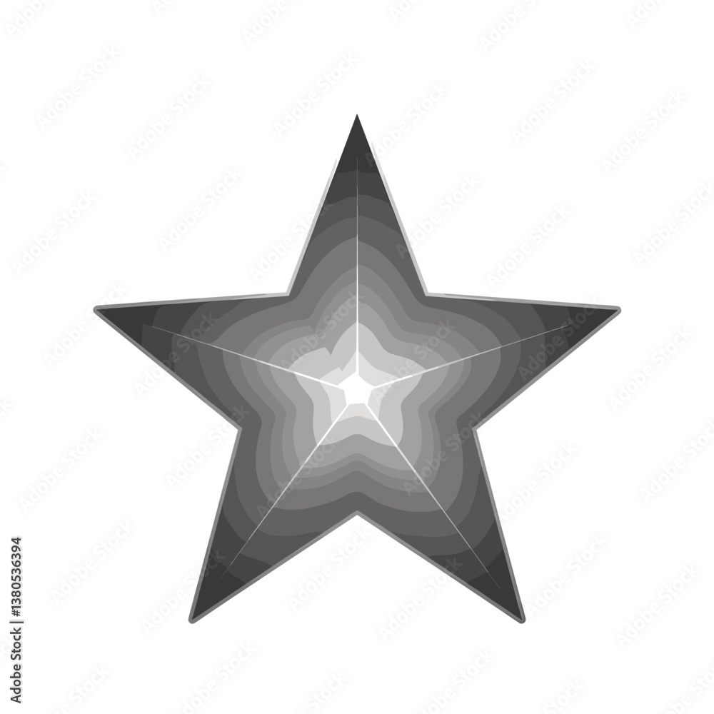 Obraz premium Decorative silver star silhouette on a white background 
