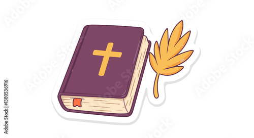 Holy Bible with Olive Branch Symbolizing Peace  