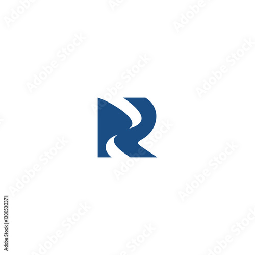 Letter R wave aqua water logo business