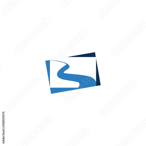 river water logo abstract, two color corporate business
