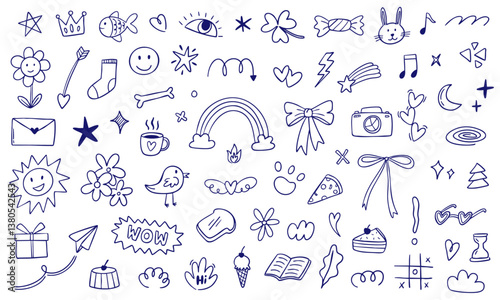 mix shapes doodle illustration collection